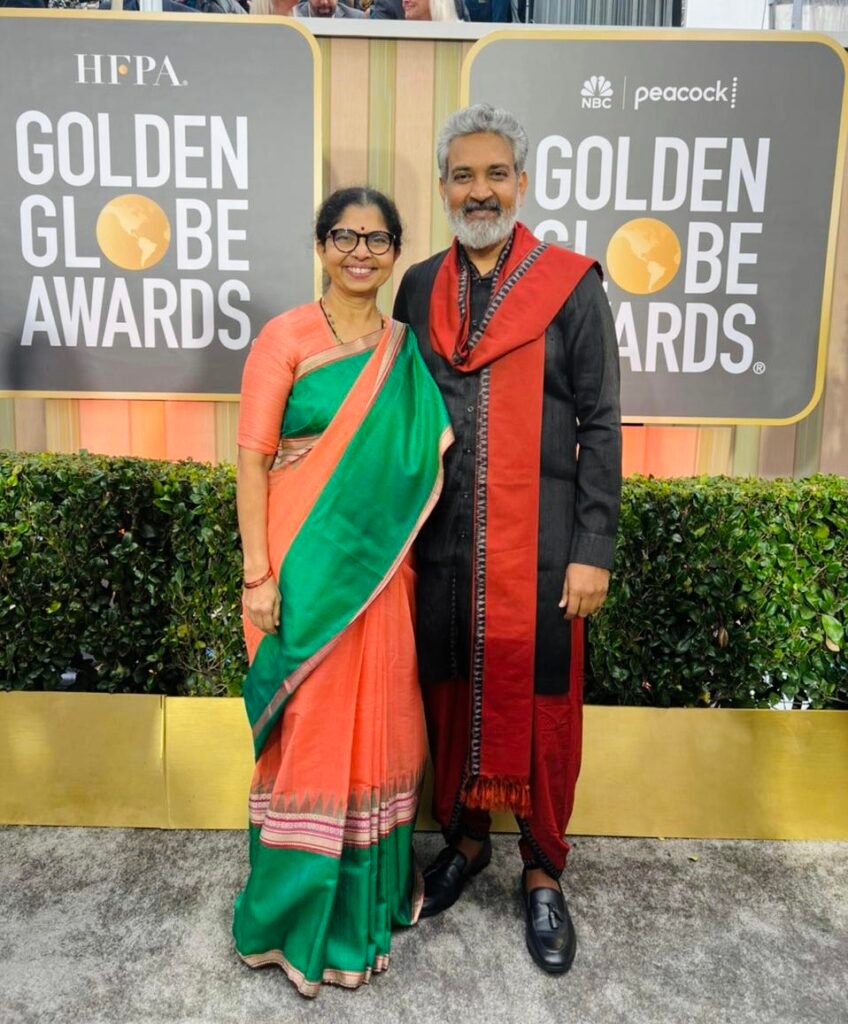 rajamouli with his wife at golden globes awards