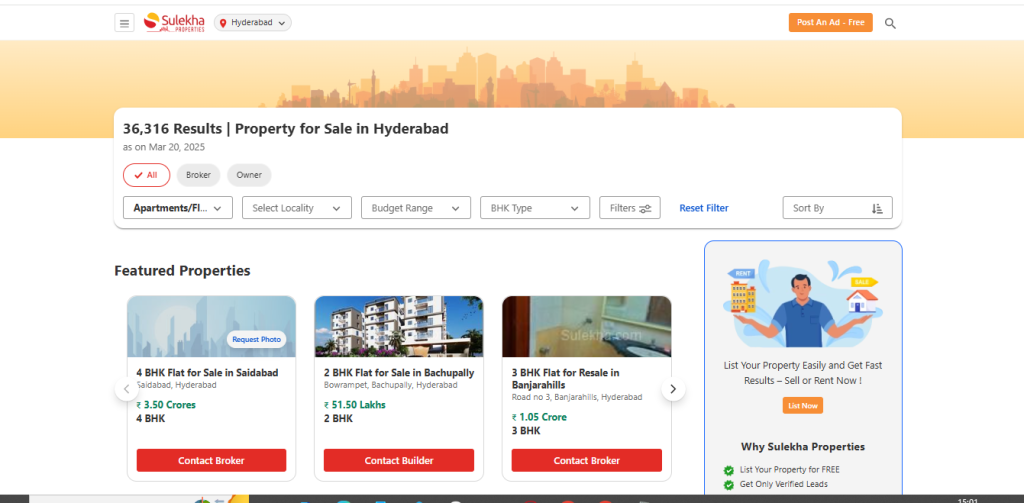 sulekha.com free property posting
