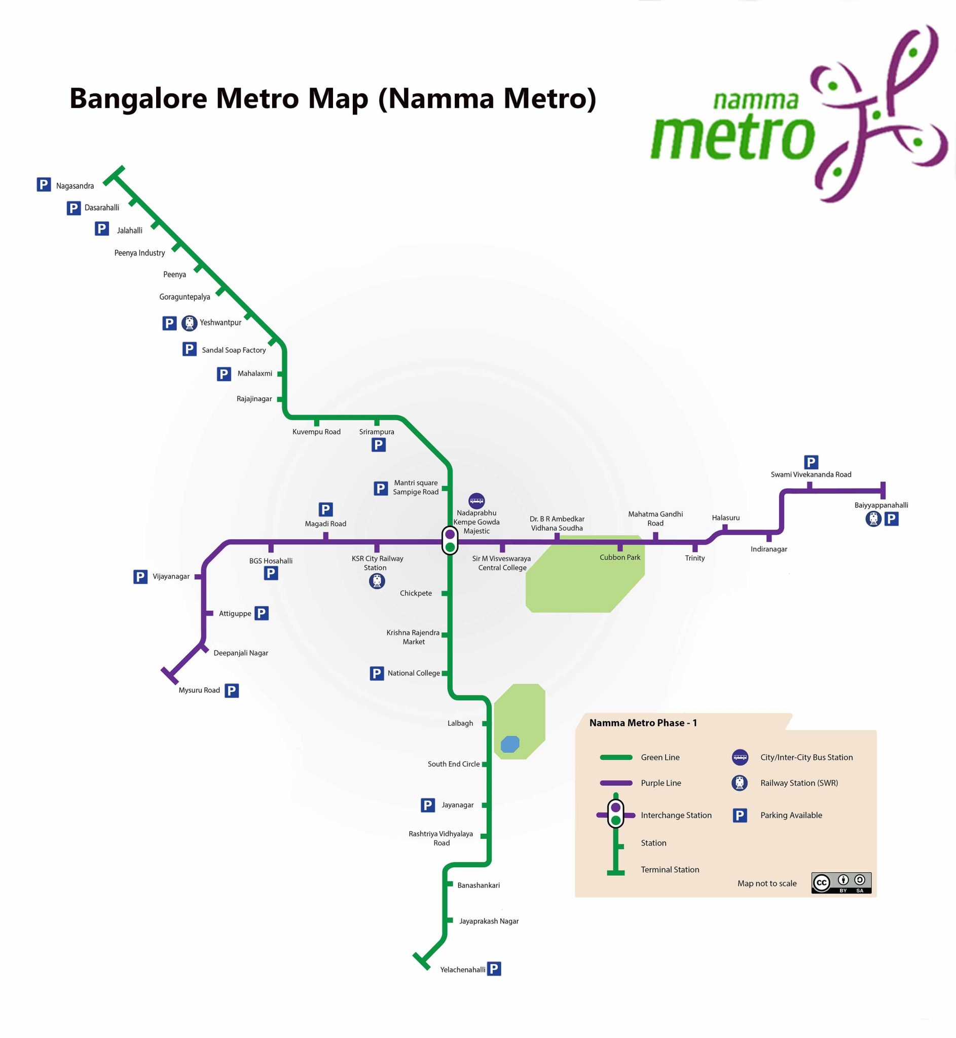 Bengaluru S Namma Metro Map Routes Fares Andtimings