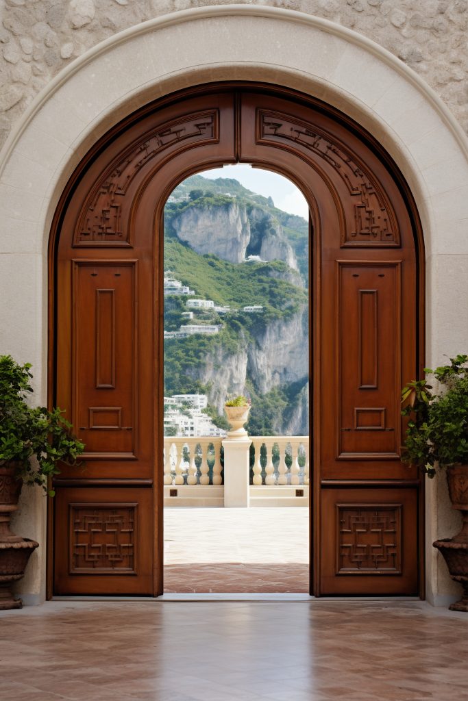 Arched Wooden Double Door Design