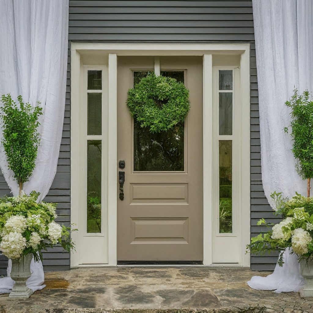 Double Doors with Fabrics and Flowers