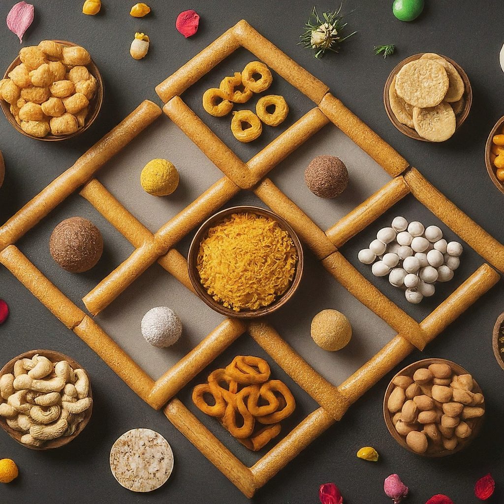  Rangoli Designs Using Snacks and Sweets