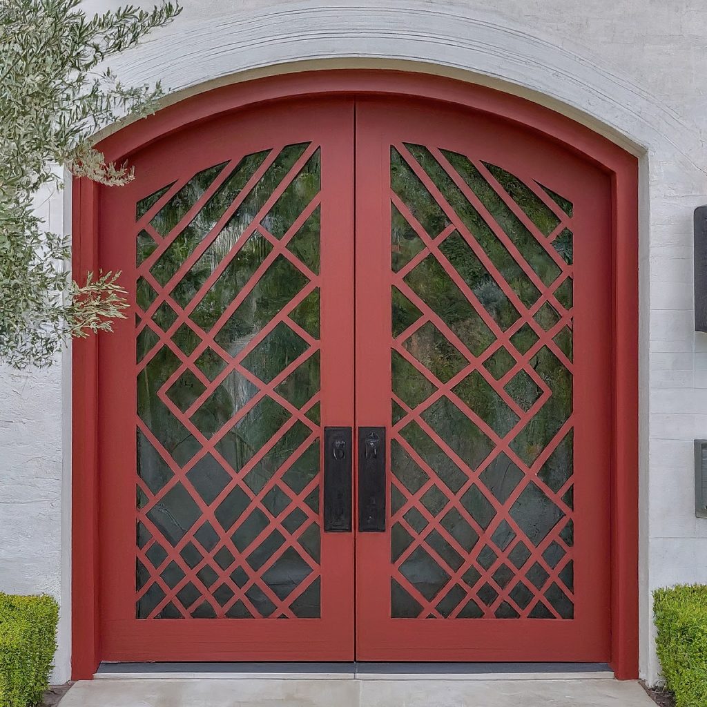 Red Iron Double Door Design