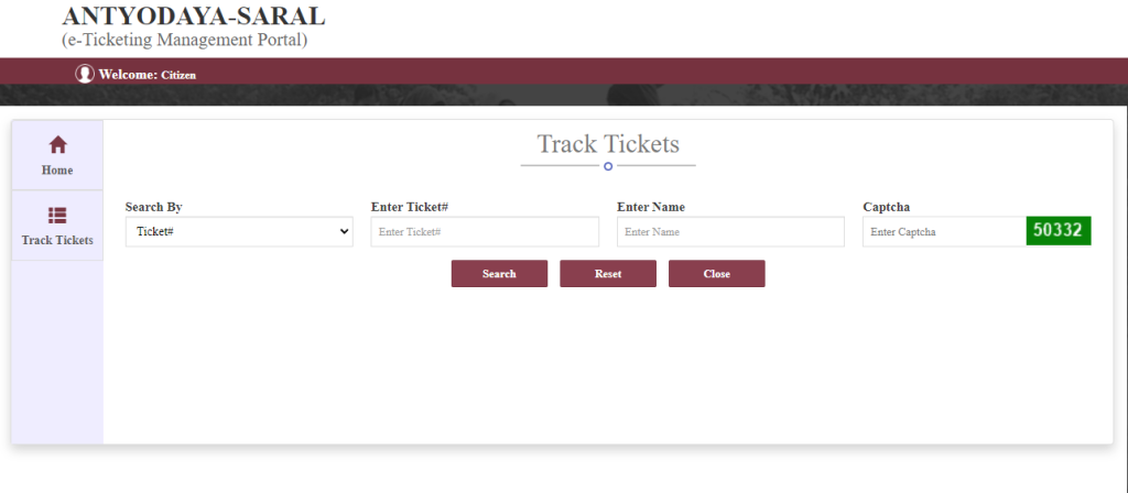 Antyodaya Saral Portal track tickets