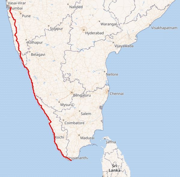 NH 66 route map