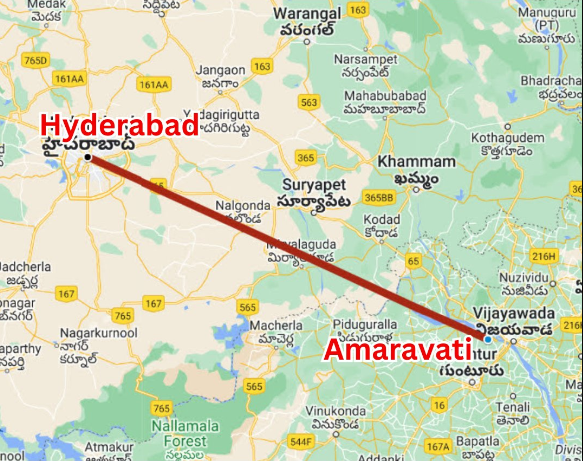 hyderabad amaravati expressway route map