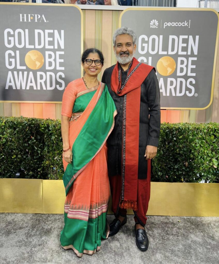 rajamouli with his wife at golden globes awards