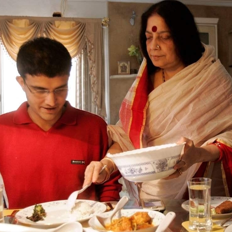 Sourav Ganguly with his mother