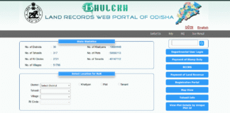Bhulekh Odisha portal showing Odisha land records, RoR and Bhu Naksha map