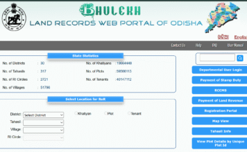 Bhulekh Odisha portal showing Odisha land records, RoR and Bhu Naksha map