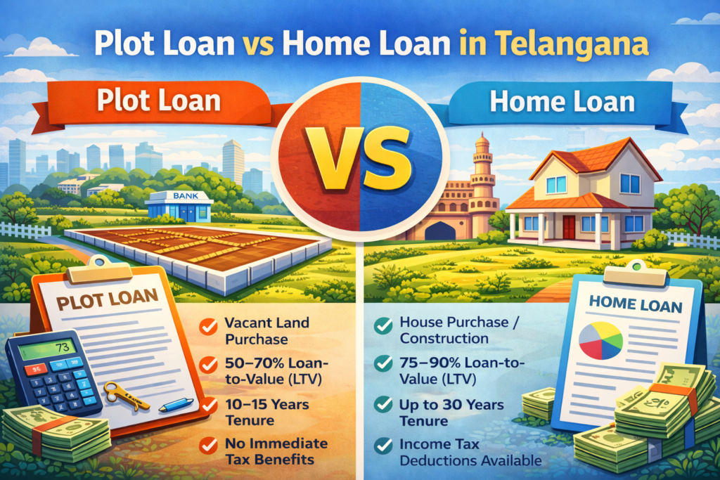 plot vs home loan in telangana