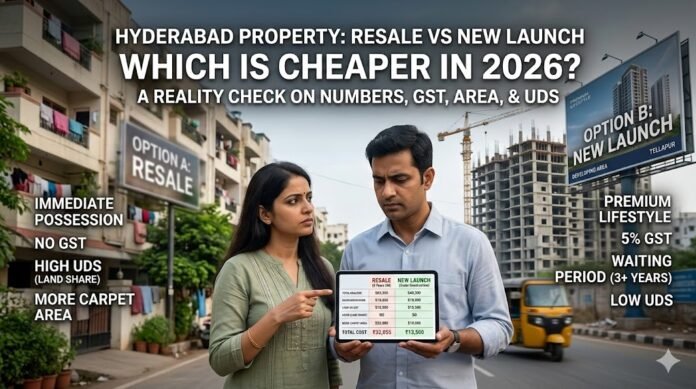Resale vs new launch property Hyderabad 2026