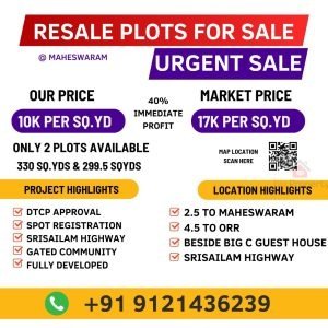Residential plots For sale Maheshwaram, Hyderabad