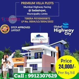 Premium Villa Plots For Sale in Sadashivpet, Sangareddy.